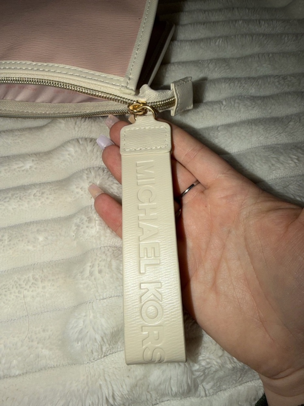 Michael Kors Pink and Cream Leather Wristlet Clutch - Picture 6 of 6